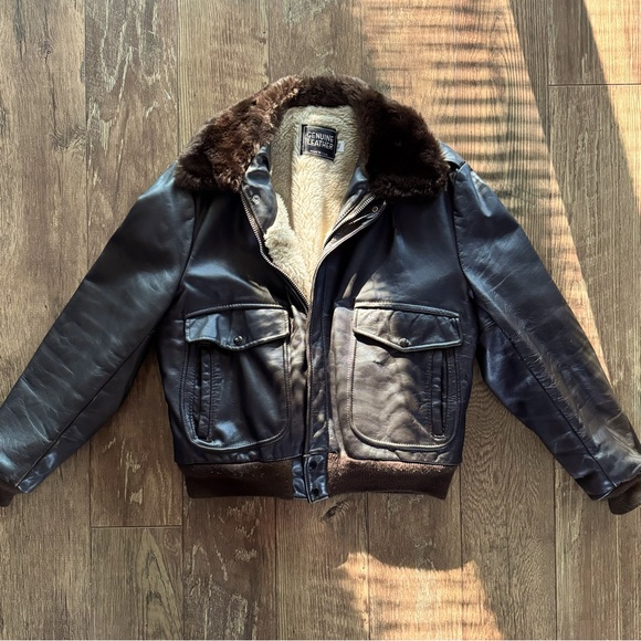 Vintage Bomber/Aviator leather jacket -Size 42 - Picture 11 of 12